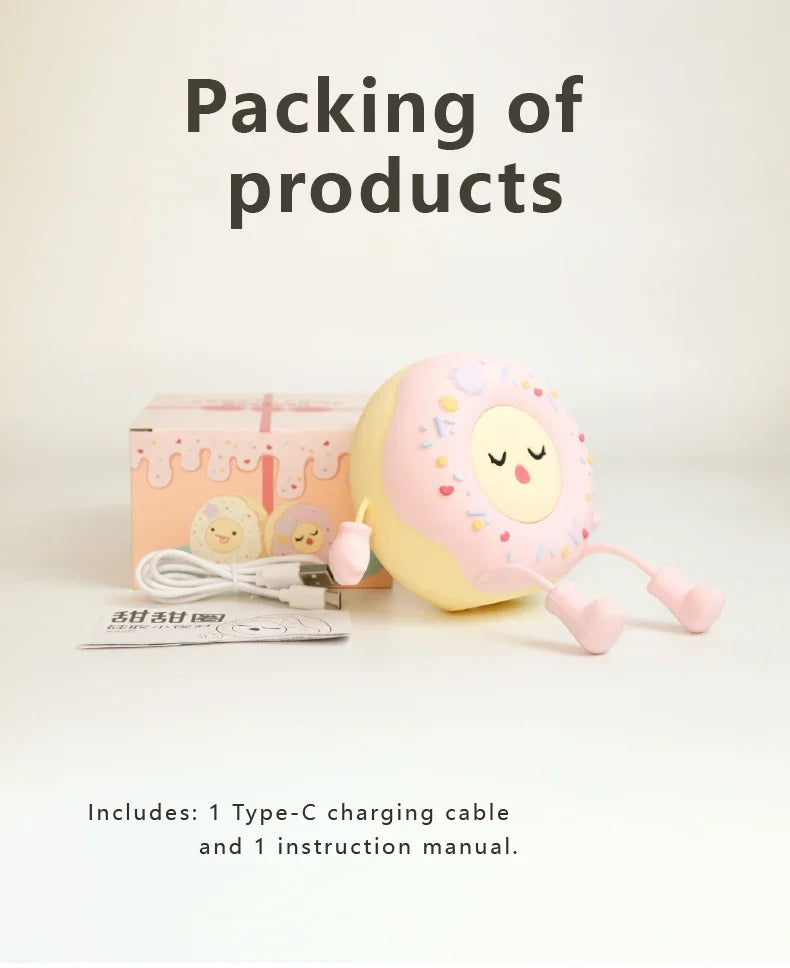 Donut LED Nachtlicht – Wiederaufladbare USB Tischlampe