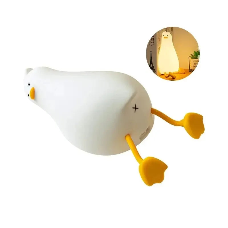 AmmToo LED Kinder Nachtlicht – Wiederaufladbare Silikon Enten-Lampe