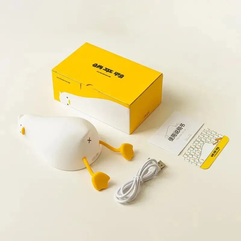 AmmToo LED Kinder Nachtlicht – Wiederaufladbare Silikon Enten-Lampe