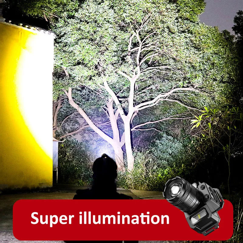 Superhelle T51 LED-Sensor-Stirnlampe