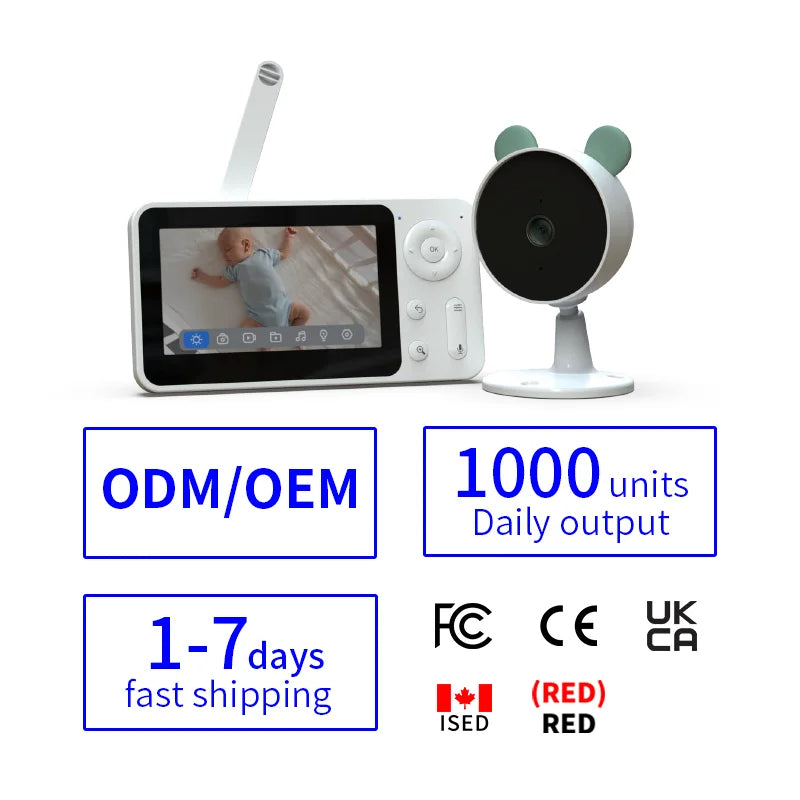 Baby Monitor mit Kamera & 4,3" Display – Wireless Videoüberwachung für Baby & Haustier