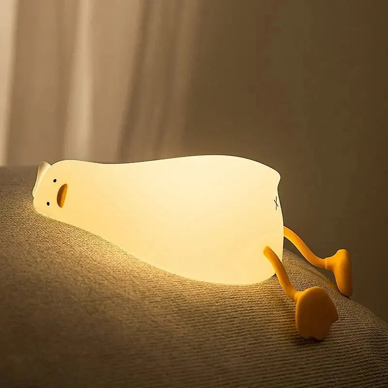 AmmToo LED Kinder Nachtlicht – Wiederaufladbare Silikon Enten-Lampe