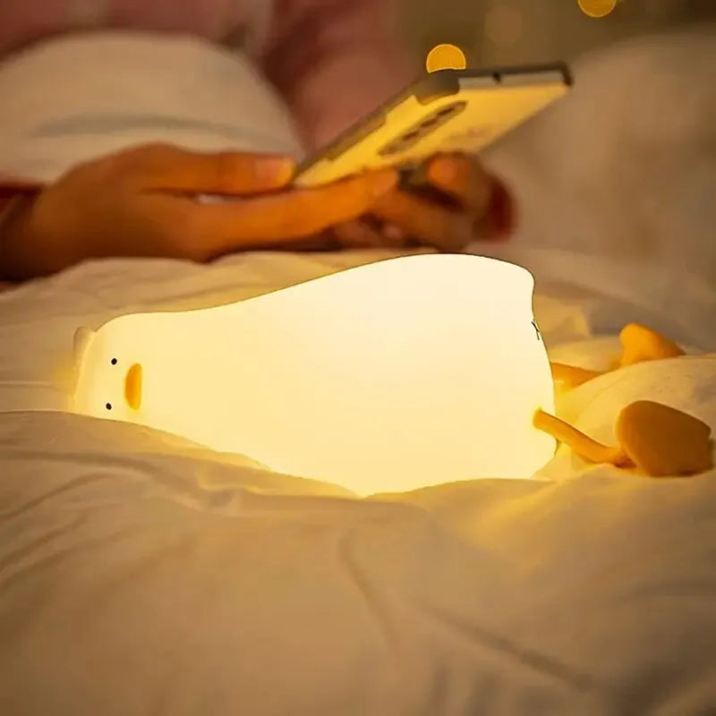 AmmToo LED Kinder Nachtlicht – Wiederaufladbare Silikon Enten-Lampe