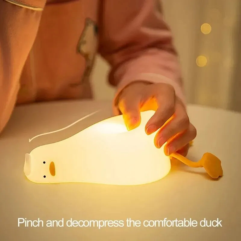 AmmToo LED Kinder Nachtlicht – Wiederaufladbare Silikon Enten-Lampe