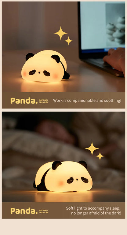 USB Wiederaufladbares LED Nachtlicht – Niedliches Panda-Design