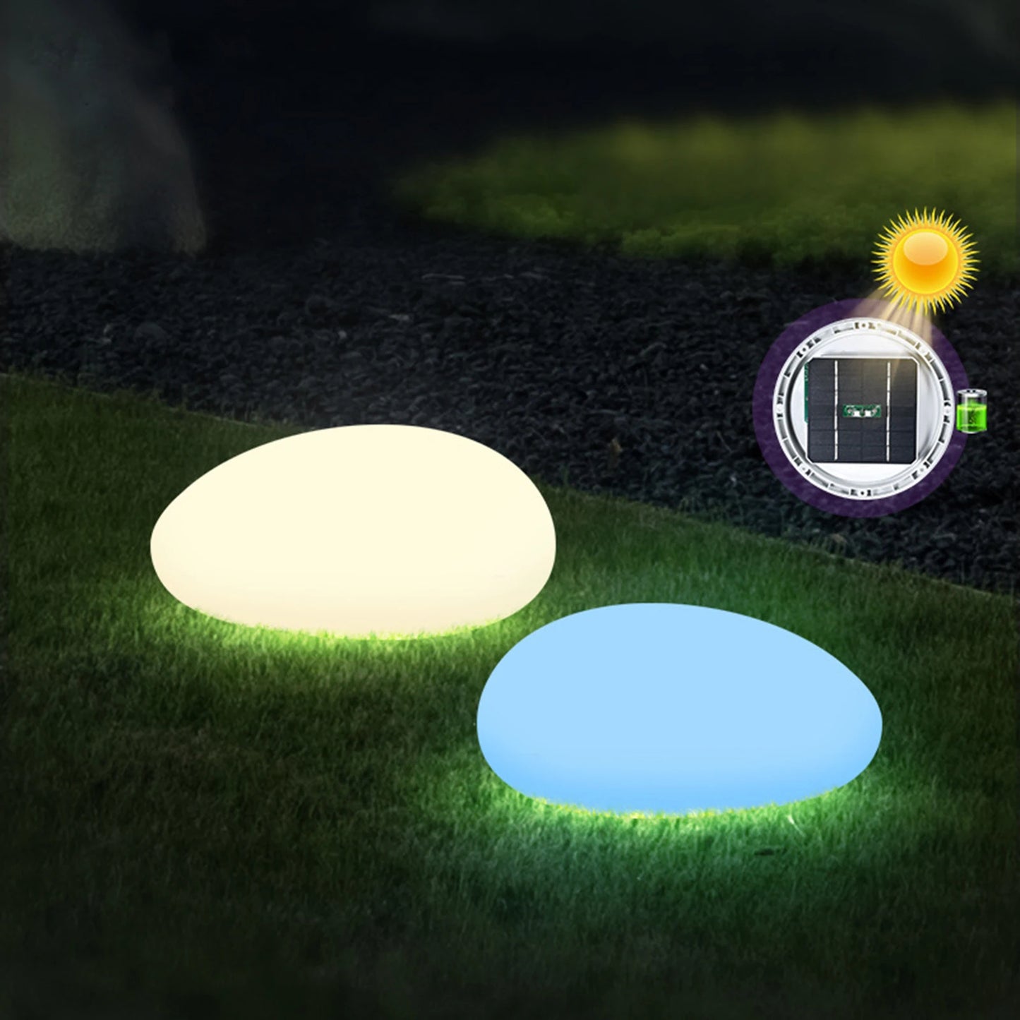 Solar LED Garten Rasen Glühender Globus Licht