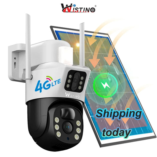 Wistino Solar Kamera 6MP – Dual-Lens 4G/WiFi Überwachungskamera mit Nachtsicht & IP66