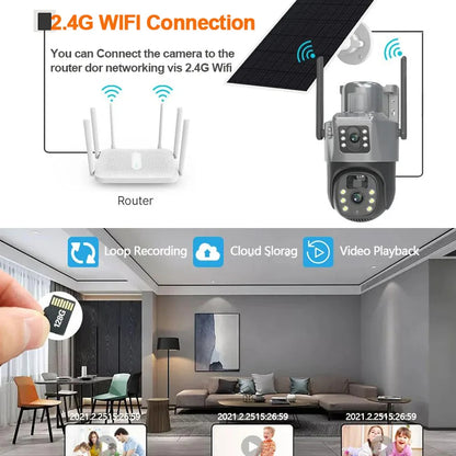 Wistino Solar Kamera 6MP – Dual-Lens 4G/WiFi Überwachungskamera mit Nachtsicht & IP66