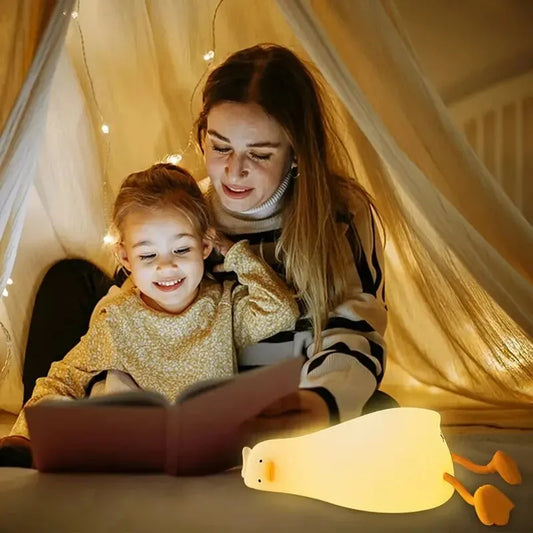 AmmToo LED Kinder Nachtlicht – Wiederaufladbare Silikon Enten-Lampe