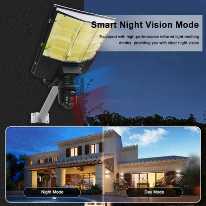 Solar Straßenlampe mit 4G-Kamera – 4MP Full-HD Überwachung & LED-Flutlicht