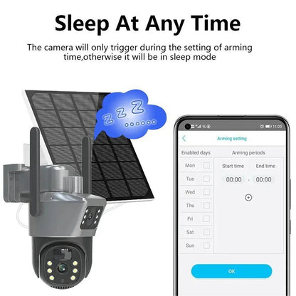 Wistino Solar Kamera 6MP – Dual-Lens 4G/WiFi Überwachungskamera mit Nachtsicht & IP66