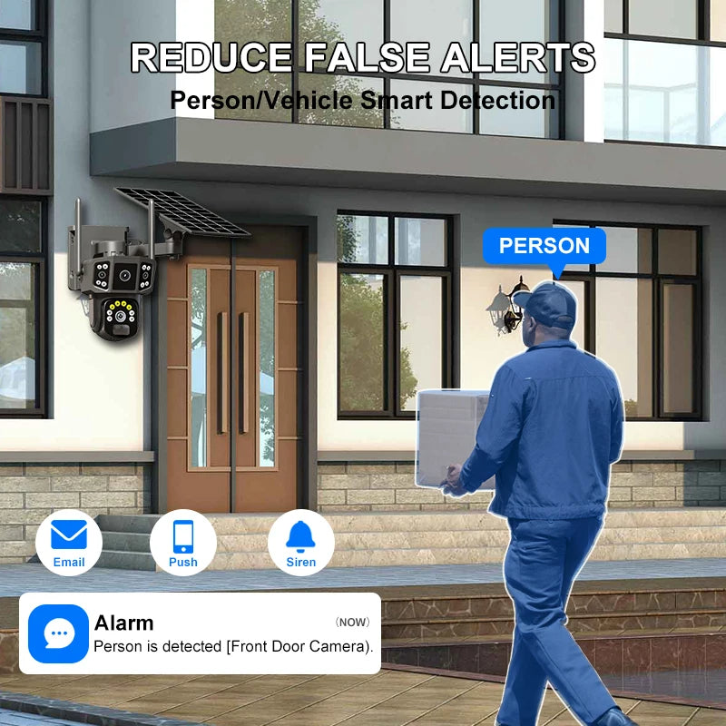 Solar Dome Kamera 4G/WiFi – PTZ Überwachungskamera mit Full Color Nachtsicht & PIR-Erkennung