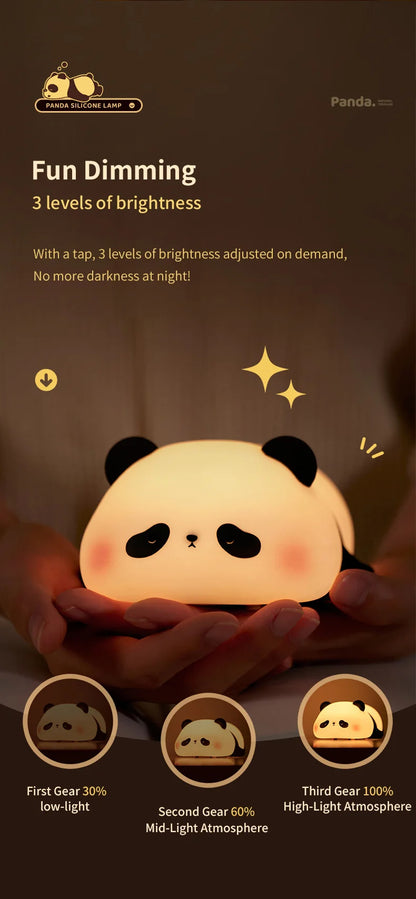 USB Wiederaufladbares LED Nachtlicht – Niedliches Panda-Design