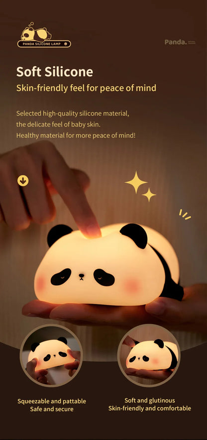 USB Wiederaufladbares LED Nachtlicht – Niedliches Panda-Design