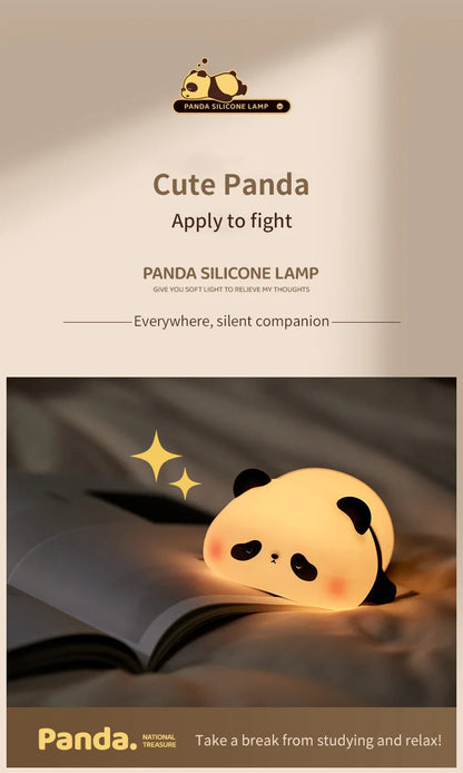 USB Wiederaufladbares LED Nachtlicht – Niedliches Panda-Design