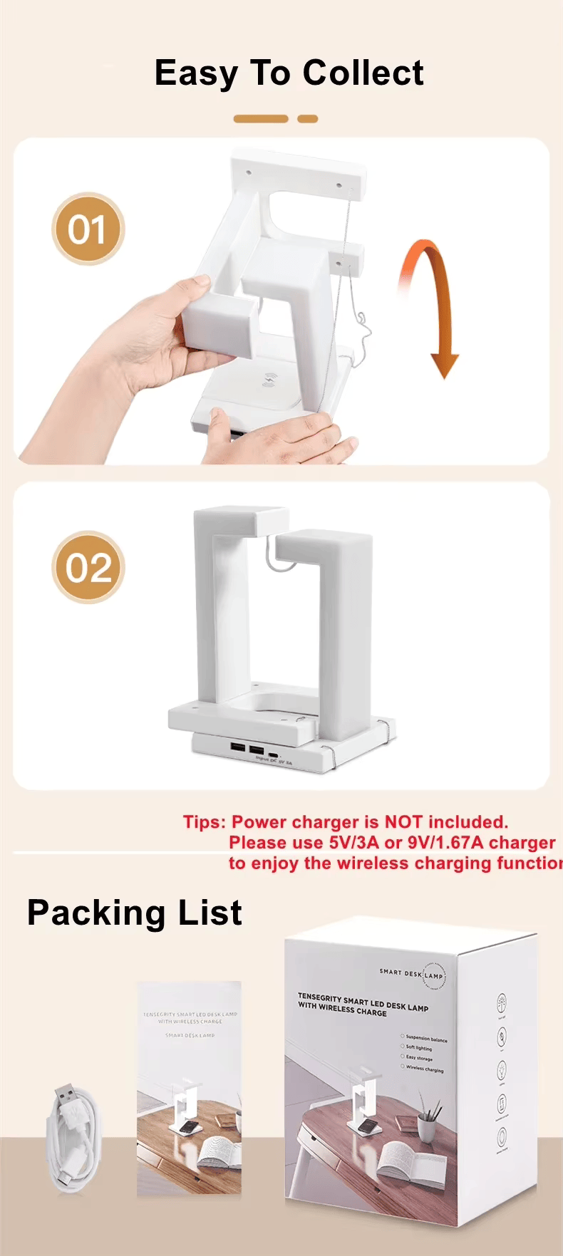 Schwebelampe mit 10W Wireless Charger – Deko & Licht für Zuhause