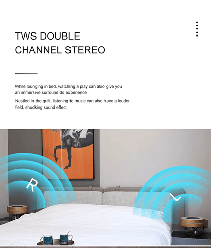 Runde Baum-Tischlampe – Wireless Charger, BT-Musik, Dimmer & Wecker